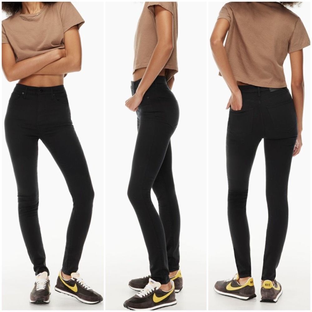 DENIM FORUM The Lola High Rise Black‎ Skinny Jean Size Sz 25
